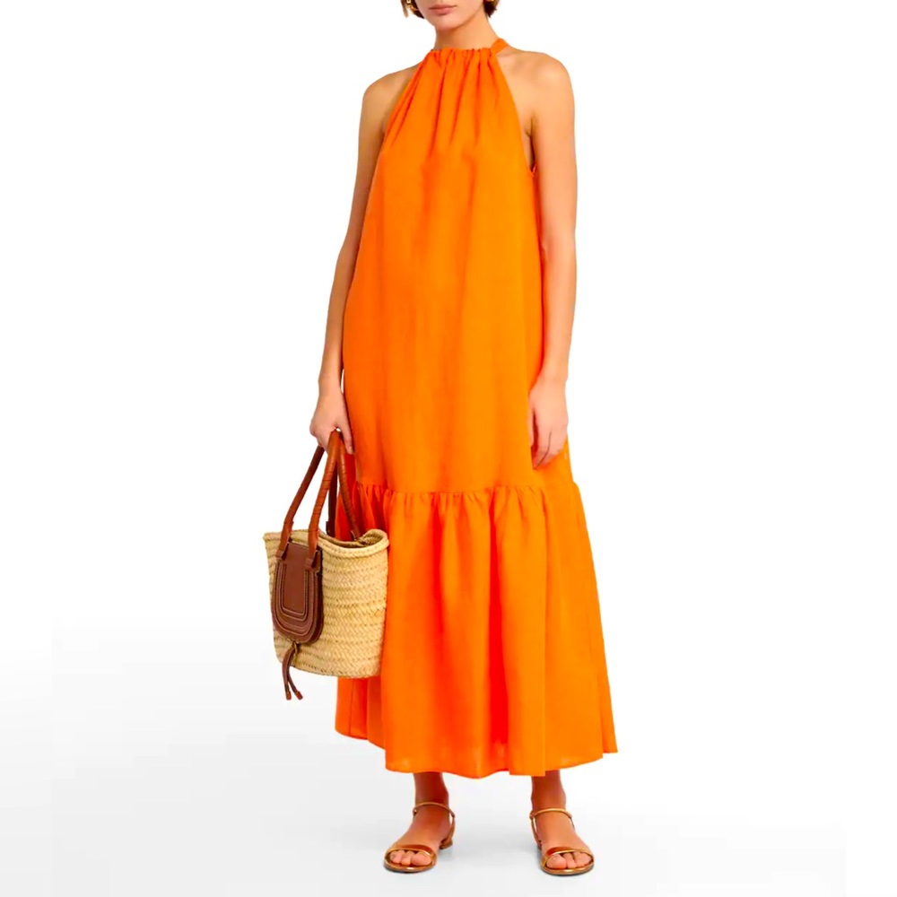 Asceno organic linen Maxi dress nwt size large